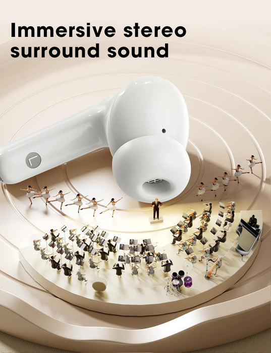 Wireless Earbuds, 2025 Ear Buds with Big Bass Stereo Sound, Lightweight Bluetooth Earbuds with 48 Hours Playtime, in-Ear Fit Earphones, IPX7, Hands-Free Calls with AI for iPhone, Android, Pad