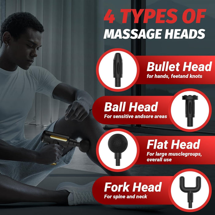 Massage Gun, Small Travel Tool, Massage Gun Deep Tissue,Percussion Handheld Portable Muscle Massager Tool for Full Body Pain Relief, Ideal Gifts for Men, Women(Black)
