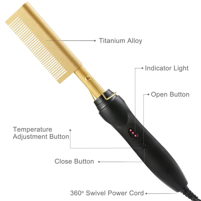 Hot Comb Hair Straightener Brush